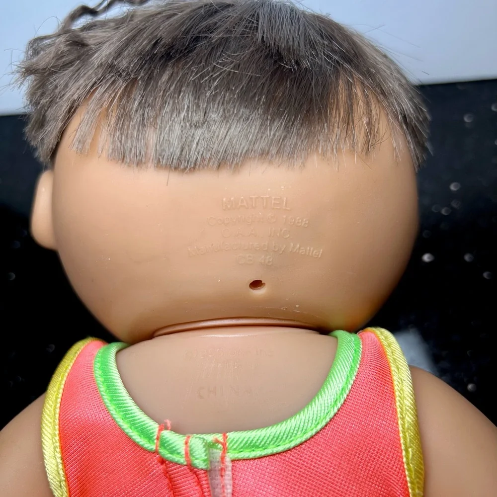 Vintage 1988 Cabbage Patch‎ Kids with pink two piece outfit Doll with Green